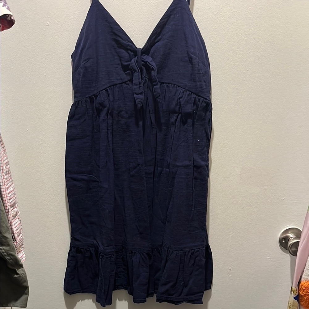 Navy Blue Sleeveless Dress - 100% Cotton